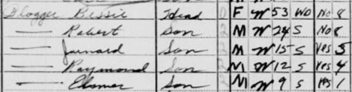 Blogger Family 1940 US census -West Virginia