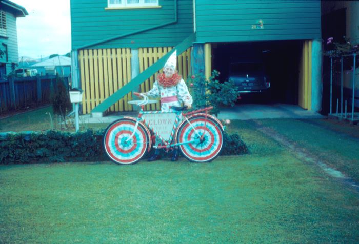 Robert Wood with his decorated bike - May Day Procession Cai 700w