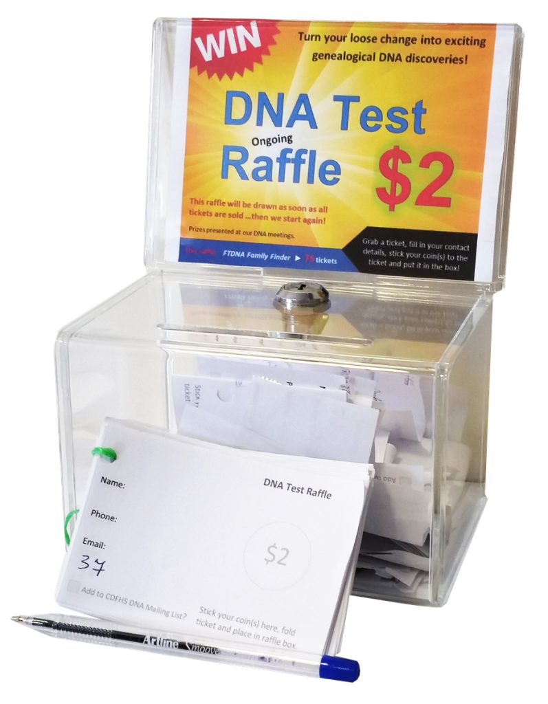 Cairns FHS DNA test raffle box