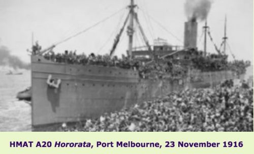 HMAT Hororata Pt Melb 1916