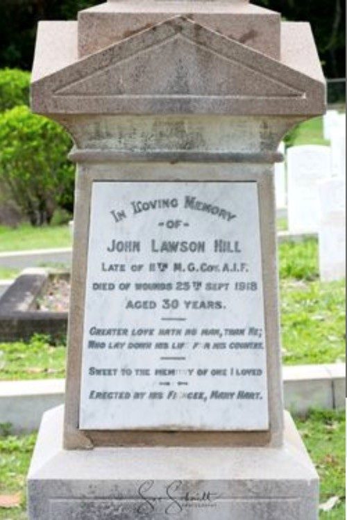 Hill John Lawson Headstone 1918